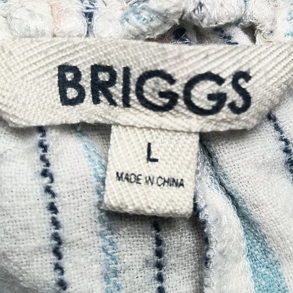 Briggs Women's Linen Blend Coastal Lagenlook Drawstring Stretch Waist Shorts L - Picture 3 of 8